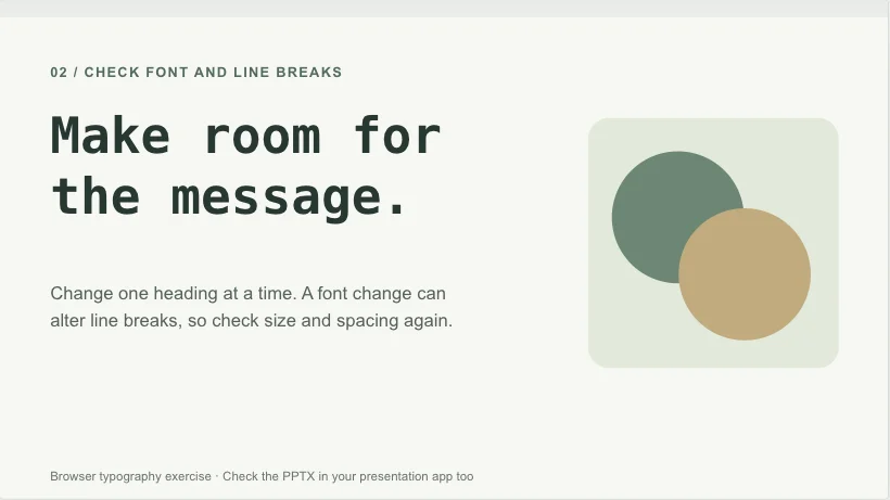 Slide 2 uses a 72px monospace heading.